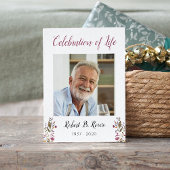 葬儀祈りの言葉カードとフォトブルゴーニュの花 エンクロージャーカード