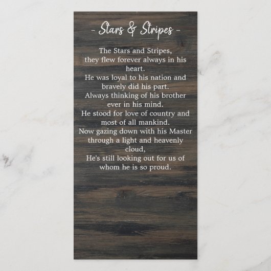 葬儀祈りの言葉カードストライプ星詩USフラグ
