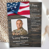 葬儀祈りの言葉カードストライプ星詩USフラグ