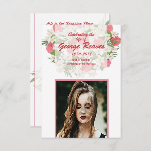 葬儀祈りの言葉カードテンプレート (正面/裏面)