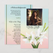 葬儀祈りの言葉カードテンプレート (正面/裏面)