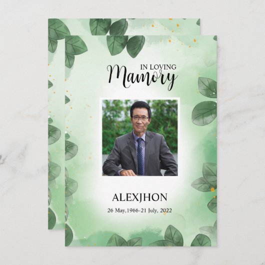 葬儀祈りの言葉カードテンプレート (正面/裏面)