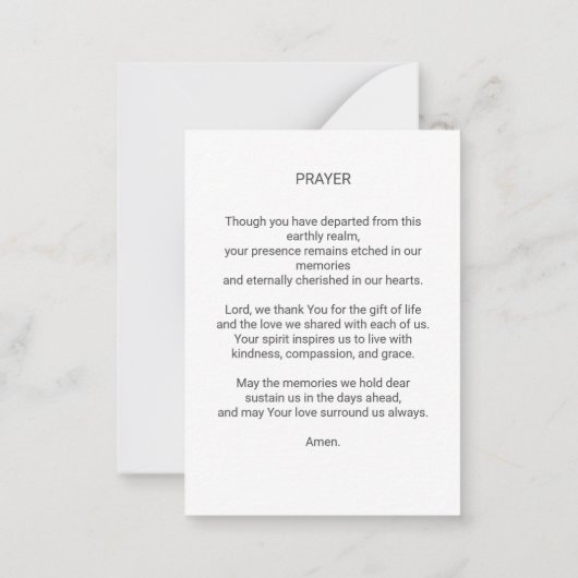 葬儀祈りの言葉カードフローラクロス ノートカード (裏面)