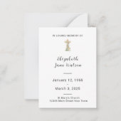 葬儀祈りの言葉カードフローラクロス ノートカード (正面)