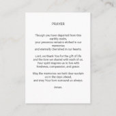 葬儀祈りの言葉カードフローラクロス 名刺 (裏面)