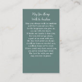 葬儀祈りの言葉カードユーカリ悔やみや弔慰写真 コーリングカード (裏面)