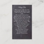 葬儀祈りの言葉カードユーカリ記念写真 コーリングカード (裏面)