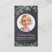 葬儀祈りの言葉カードユーカリ記念写真 コーリングカード (正面)