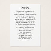 葬儀祈りの言葉カード写真悔やみや弔慰メモリアル (裏面)