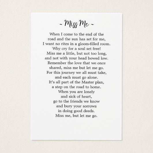 葬儀祈りの言葉カード写真悔やみや弔慰メモリアル (裏面)