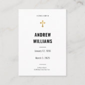 葬儀祈りの言葉カード白黒 名刺 (正面)