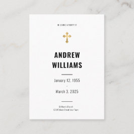 葬儀祈りの言葉カード白黒 名刺