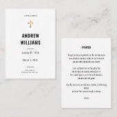 葬儀祈りの言葉カード白黒 名刺 (正面/裏面)