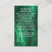 葬儀祈りの言葉カード記念写真エメラルドグリーン コーリングカード (裏面)
