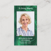 葬儀祈りの言葉カード記念写真エメラルドグリーン コーリングカード (正面)