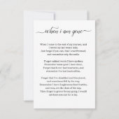 葬儀祈りの言葉カード/メモリアルサービスカード 案内状 (裏面)