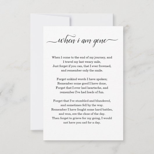 葬儀祈りの言葉カード/メモリアルサービスカード 案内状 (裏面)