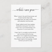 葬儀祈りの言葉カード/メモリアルサービスカード 案内状 (裏面)