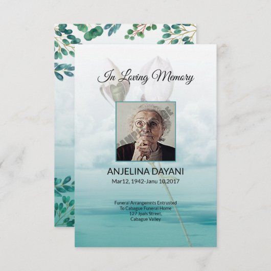 葬儀祈りの言葉カード 招待状 (正面/裏面)