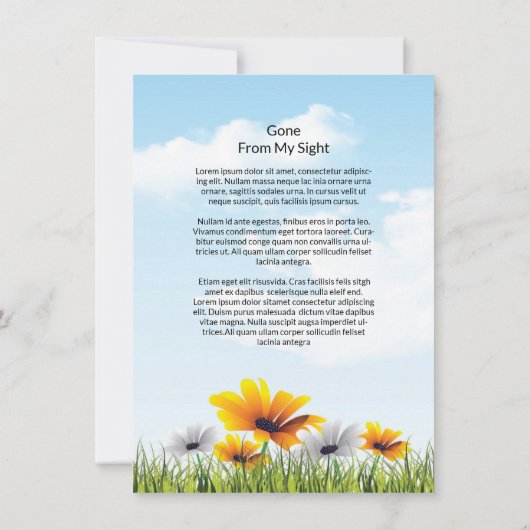 葬儀祈りの言葉カード 招待状 (裏面)