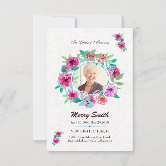 葬儀祈りの言葉カード 案内状 (正面)