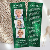 葬儀祈りの言葉ブックマーク3フォトグリーンマーブル