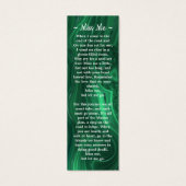 葬儀祈りの言葉ブックマーク3フォトグリーンマーブル (裏面)