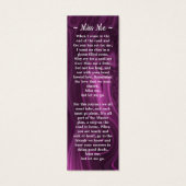 葬儀祈りの言葉ブックマーク3写真詩パープルマーブル (裏面)