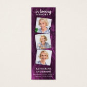 葬儀祈りの言葉ブックマーク3写真詩パープルマーブル (正面)