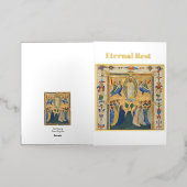 葬儀祈りの言葉記念碑 箔グリーティングカード (外側レイダウン)