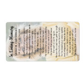 葬儀神の庭園詩の写真パーソナライズされた ラベル (正面)