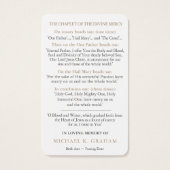 葬儀神慈悲チャップレット祈りの言葉同情カード (裏面)