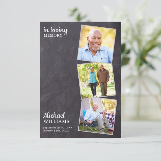 葬儀素朴カスタム3写真記念祈りの言葉カード (スタンド正面)