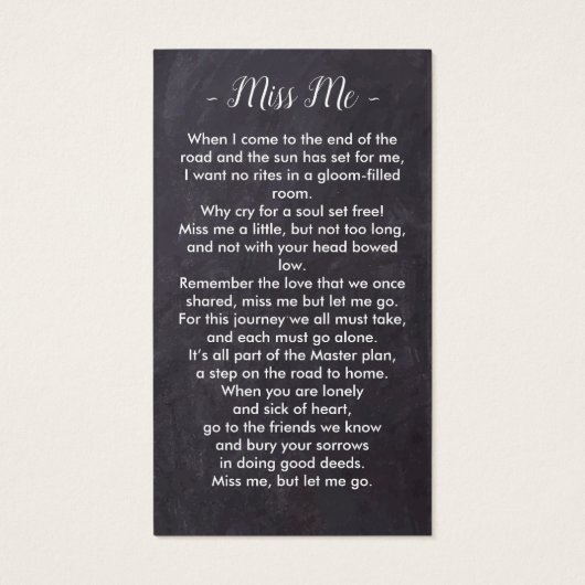 葬儀素朴写真悔やみや弔慰記念祈りの言葉カード (裏面)