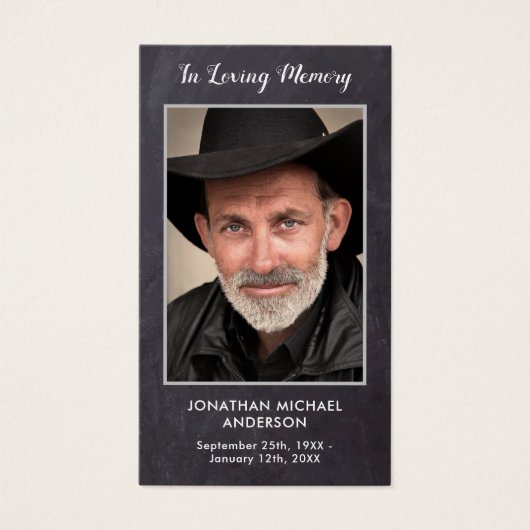 葬儀素朴写真悔やみや弔慰記念祈りの言葉カード (正面)