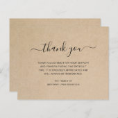 葬儀素朴悔やみや弔慰予算サンキューカード (正面/裏面)