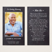 葬儀素朴悔やみや弔慰写真記念祈りの言葉カード (正面&裏面)