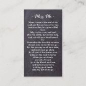 葬儀素朴悔やみや弔慰記念写真祈りの言葉カード コーリングカード (裏面)