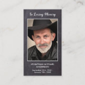 葬儀素朴悔やみや弔慰記念写真祈りの言葉カード コーリングカード (正面)