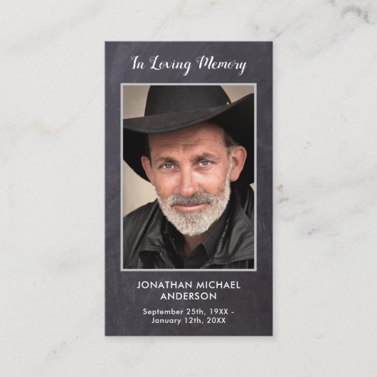 葬儀素朴悔やみや弔慰記念写真祈りの言葉カード コーリングカード (正面)