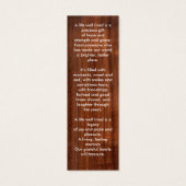 葬儀素朴祈りの言葉写真追悼詩ブックマーク (裏面)