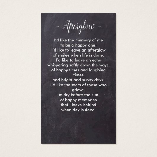 葬儀素朴記念写真悔やみや弔慰祈りの言葉カード (裏面)