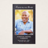 葬儀素朴記念写真悔やみや弔慰祈りの言葉カード (正面)