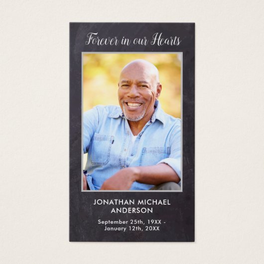 葬儀素朴記念写真悔やみや弔慰祈りの言葉カード (正面)