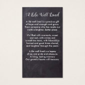 葬儀素朴記念写真悔やみや弔慰祈りの言葉カード (裏面)