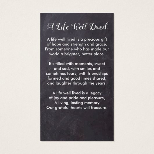 葬儀素朴記念写真悔やみや弔慰祈りの言葉カード (裏面)