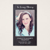 葬儀素朴記念写真悔やみや弔慰祈りの言葉カード (正面)