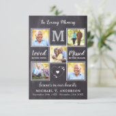 葬儀素朴記念悔やみや弔慰写真コラージュ サンキューカード (スタンド正面)