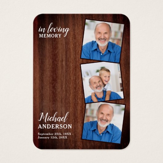 葬儀素朴記念悔やみや弔慰写真祈りの言葉カード (正面)