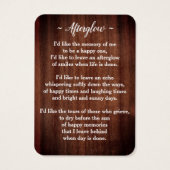 葬儀素朴記念悔やみや弔慰写真祈りの言葉カード (裏面)